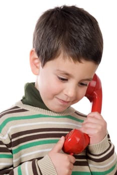 Adorable child on the phone