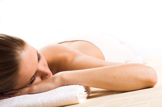 Relaxed woman at wellness
