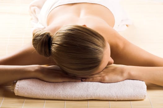 Relaxed woman at wellness