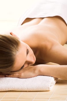 Relaxed woman at wellness
