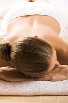 Relaxed woman at wellness