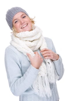 Young woman with sweater and cap