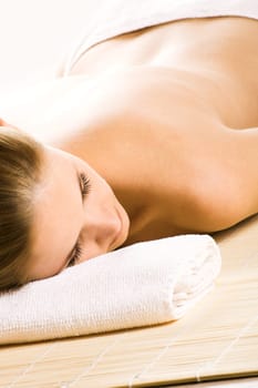 Relaxed woman at wellness