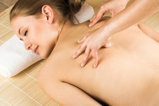 Young woman massaging