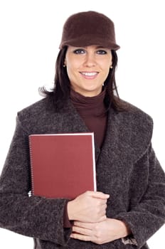 Attractive lady student with book