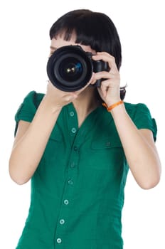 girl taking photo