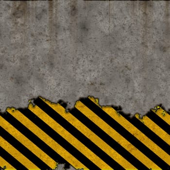 hazard stripes torn wall