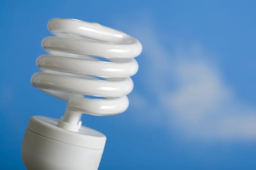 Compact Fluorescent Light Bulb in Sky