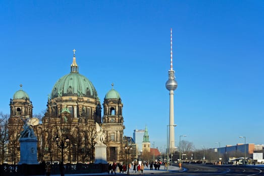 Berlin Cathedral with TV Tower
