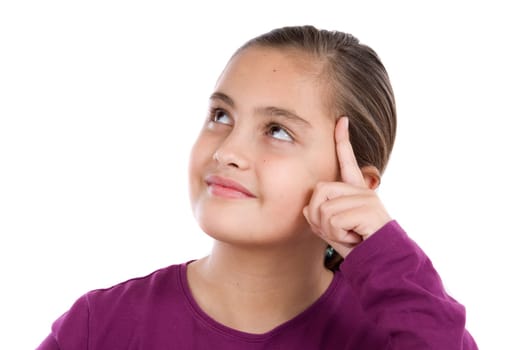 Portrait of adorable girl thinking