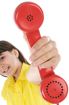 Girl with telephone