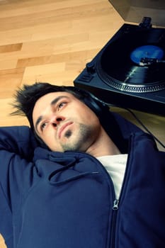 Young men feeling the music