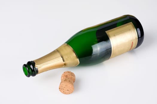 Empty bottle of Champagne