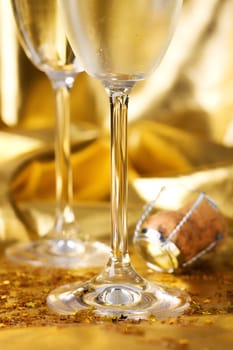 Fluted champagne glass ready for celebra