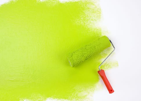 Green paint roller