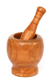 wooden  mortar and pestle