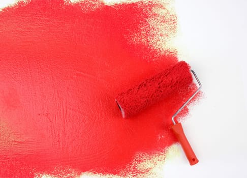 Red paint roller
