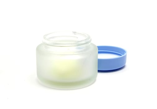 Open plastic jar with lid
