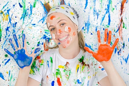 Woman painting
