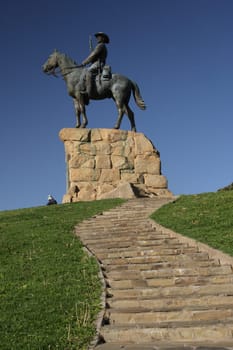 The Southwest Horseman,a statue reminiscent of the colonial wars in Namibia.