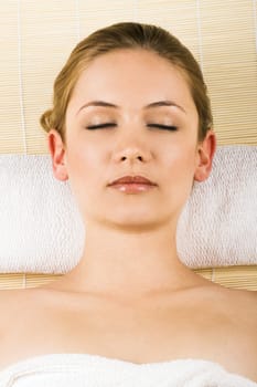 Relaxed woman at wellness