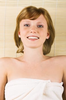 Happy woman at spa