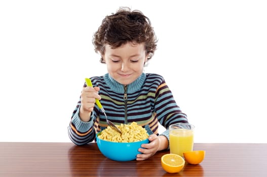 Child eating breakfast
