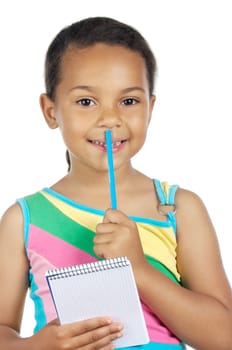 adorable girl writing
