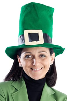 Woman whit a hat green