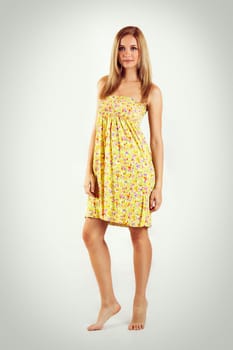 Young woman with floral dress