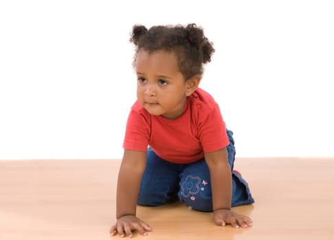 Adorable african baby crawl