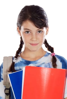Adorable girl studying