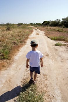 child on the road