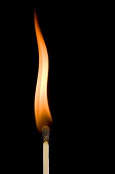 burning matchstick flame