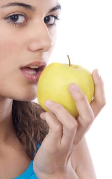 Girl whit an apple