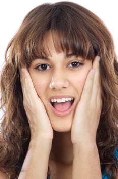 Beautiful girl surprised