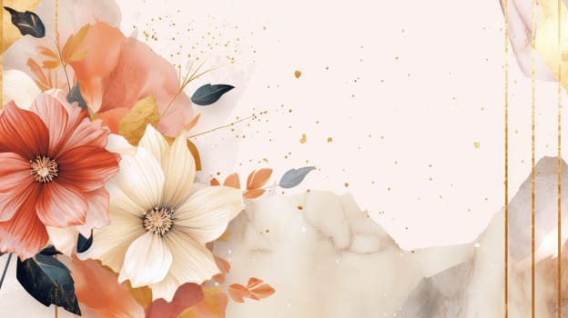 Watercolor abstract design for background of wedding or buzzy social media banner generative AI