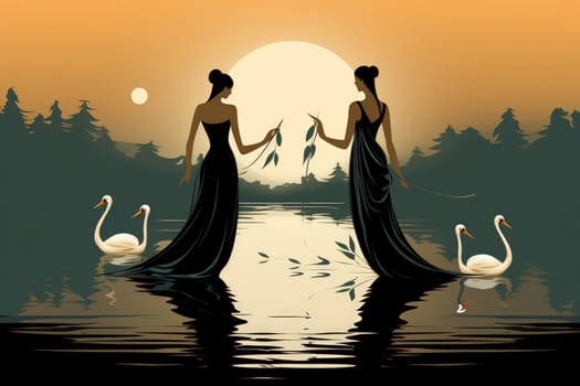Step into a realm of enchantment and behold the mesmerizing beauty of elegant swan maidens.