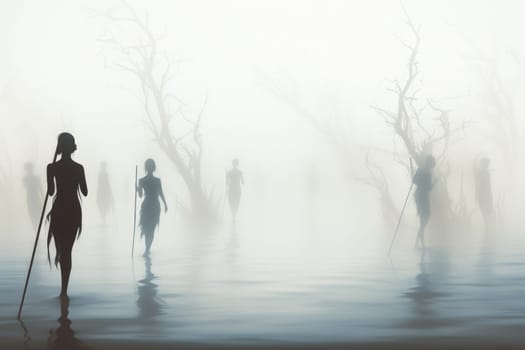 In the realm of fantasy, elusive mist walkers roam, their ethereal forms blending seamlessly with the swirling mists.