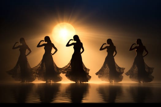 In the realm of fantasy, graceful moonlit dancers captivate with their ethereal movements, perfectly synchronized with the celestial rhythms.