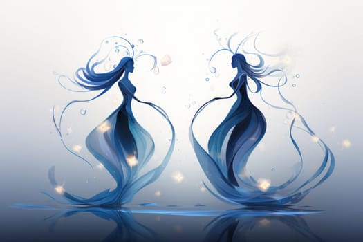 Imagine a mystical world where ethereal mermaids gracefully swim with flowing sapphire tails, enchanting all who gaze upon their mesmerizing beauty.