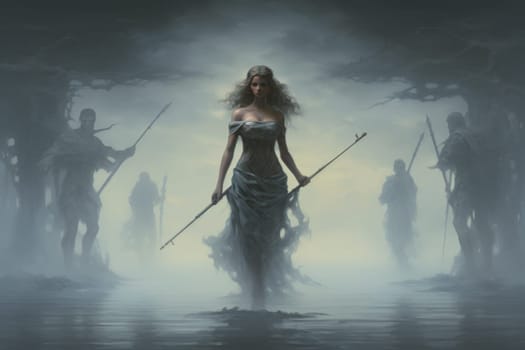 In the realm of fantasy, elusive mist walkers roam, their ethereal forms blending seamlessly with the swirling mists.