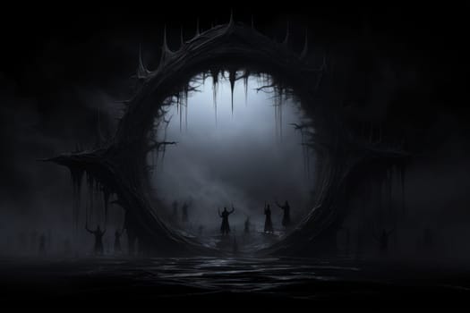 In the realm of fantasy, cursed mirror spirits are bound, their ethereal existence trapped within reflective surfaces.