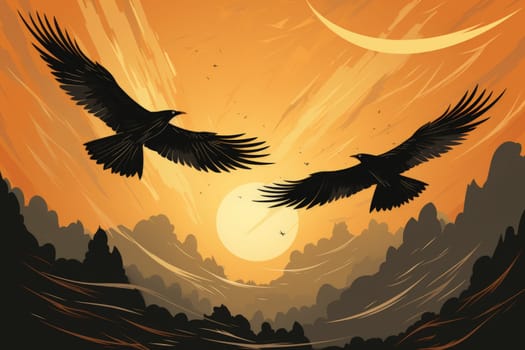 In the realm of fantasy, the skies are home to ferocious thunder hawks, majestic creatures that command the elements.