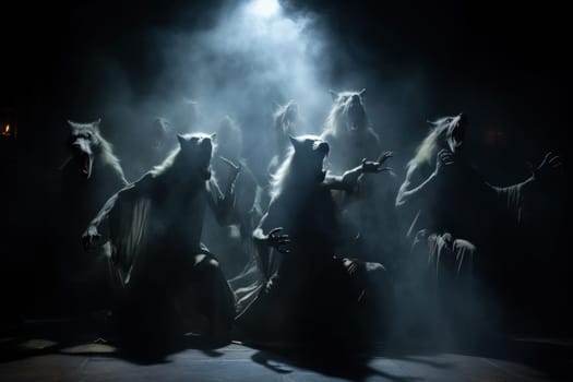 Venture into a mystical realm where fierce werewolves, under the enchanting light of the full moon, undergo their awe-inspiring transformation.