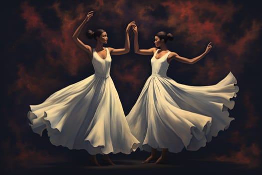 In the realm of fantasy, graceful moonlit dancers captivate with their ethereal movements, perfectly synchronized with the celestial rhythms.
