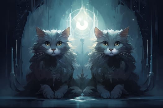 In the depths of fantasy, bewitching moonstone cats prowl. Their sleek forms, adorned with luminescent moonstone markings, captivate all who dare to meet their gaze.