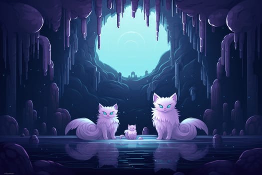 In the depths of fantasy, bewitching moonstone cats prowl. Their sleek forms, adorned with luminescent moonstone markings, captivate all who dare to meet their gaze.