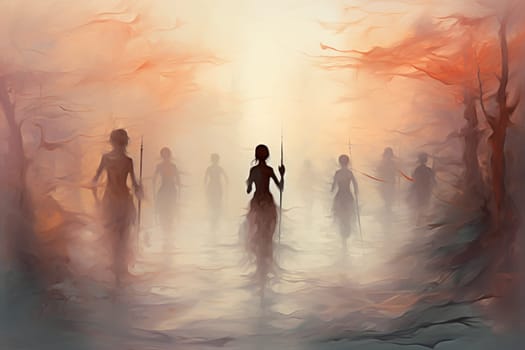 In the realm of fantasy, elusive mist walkers roam, their ethereal forms blending seamlessly with the swirling mists.