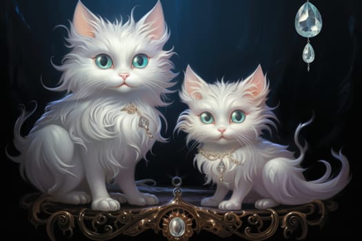 In the depths of fantasy, bewitching moonstone cats prowl. Their sleek forms, adorned with luminescent moonstone markings, captivate all who dare to meet their gaze.